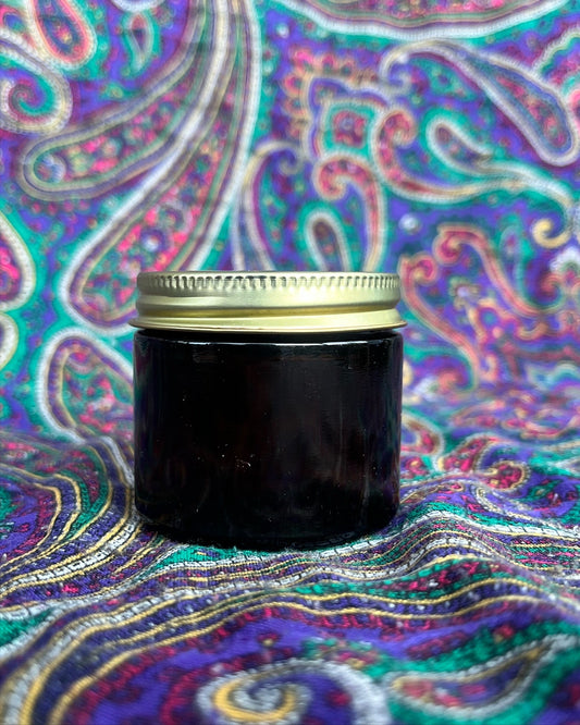 2oz Amber Jar with Gold Metallic Lid - Frequency Fillery