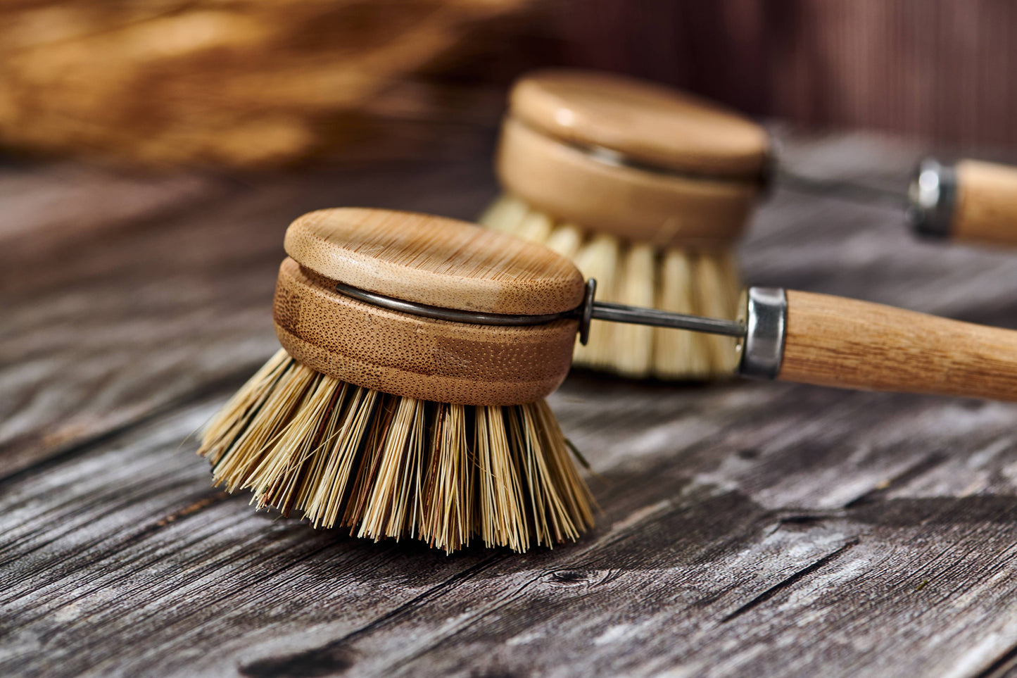 Long Handle Wood & Metal Dish Brush (Plastic Free) - Frequency Fillery