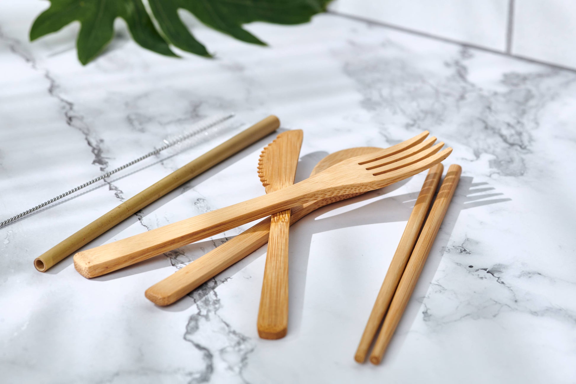 Bamboo Cutlery Set in Cotton Bag - Frequency Fillery