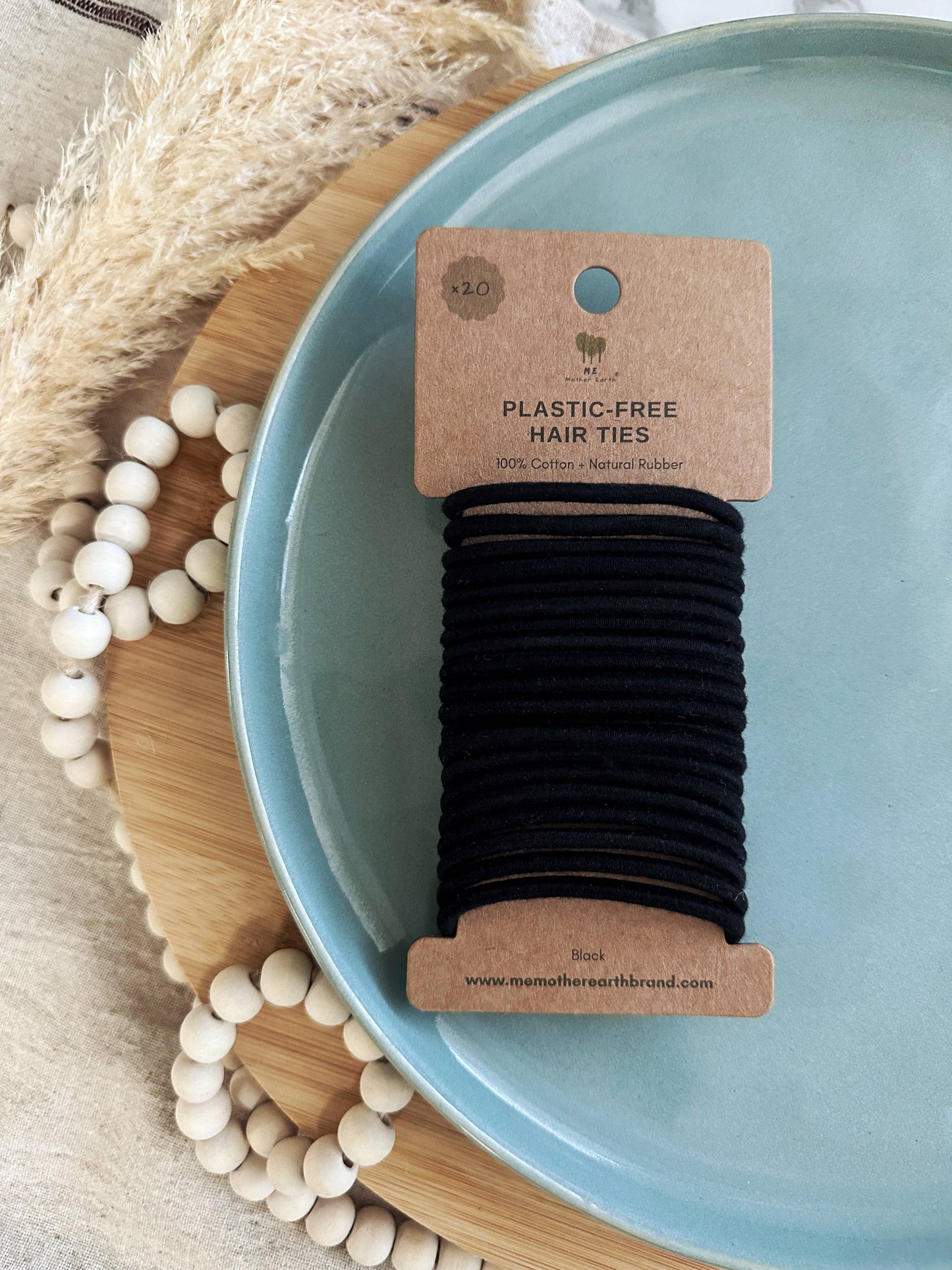 Plastic-Free Black Hair Ties - Frequency Fillery